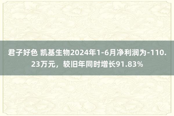 君子好色 凯基生物2024年1-6月净利润为-110.23万元，较旧年同时增长91.83%