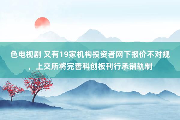 色电视剧 又有19家机构投资者网下报价不对规，上交所将完善科创板刊行承销轨制