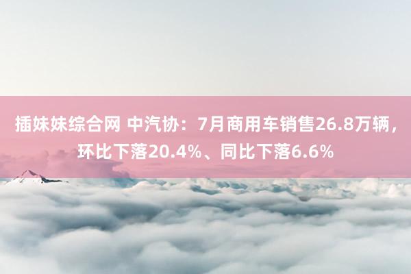 插妹妹综合网 中汽协：7月商用车销售26.8万辆，环比下落20.4%、同比下落6.6%