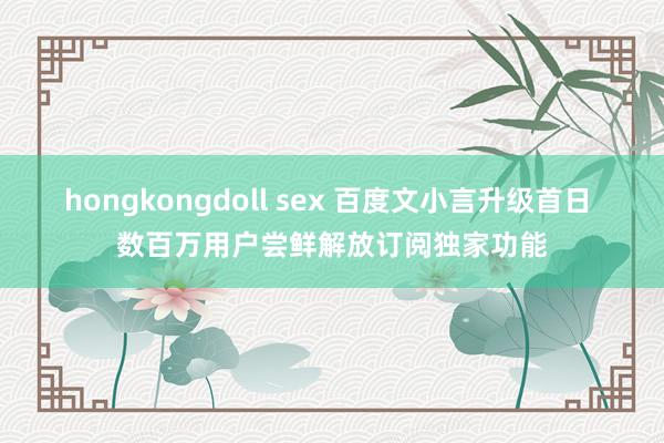 hongkongdoll sex 百度文小言升级首日 数百万用户尝鲜解放订阅独家功能