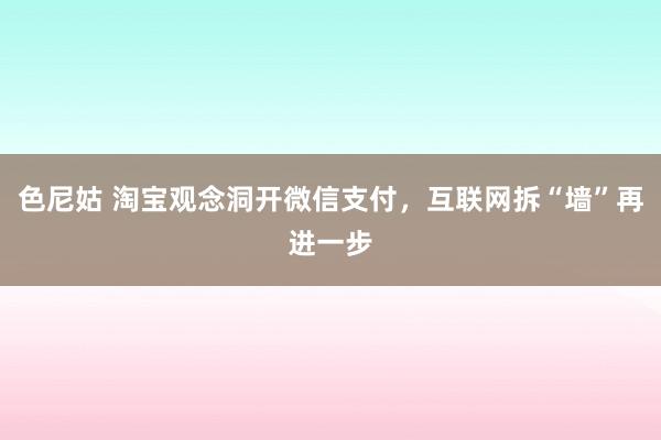 色尼姑 淘宝观念洞开微信支付，互联网拆“墙”再进一步