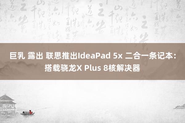 巨乳 露出 联思推出IdeaPad 5x 二合一条记本：搭载骁龙X Plus 8核解决器